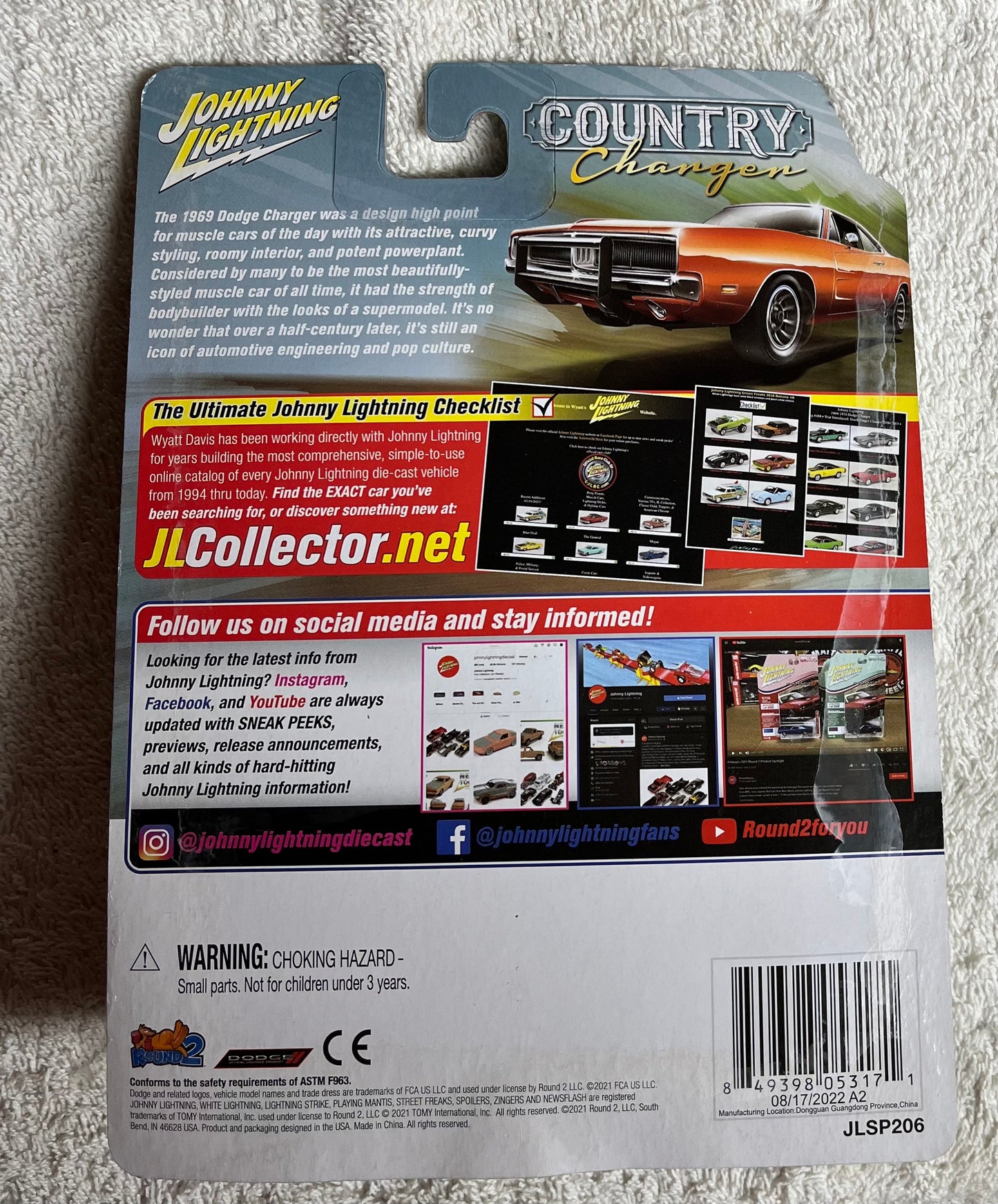 白色 LIGHTNING/CHASE 1:64 Country Charger Hobby 独家 1969 年 Dodge Charger R/T JLSP206 罕见