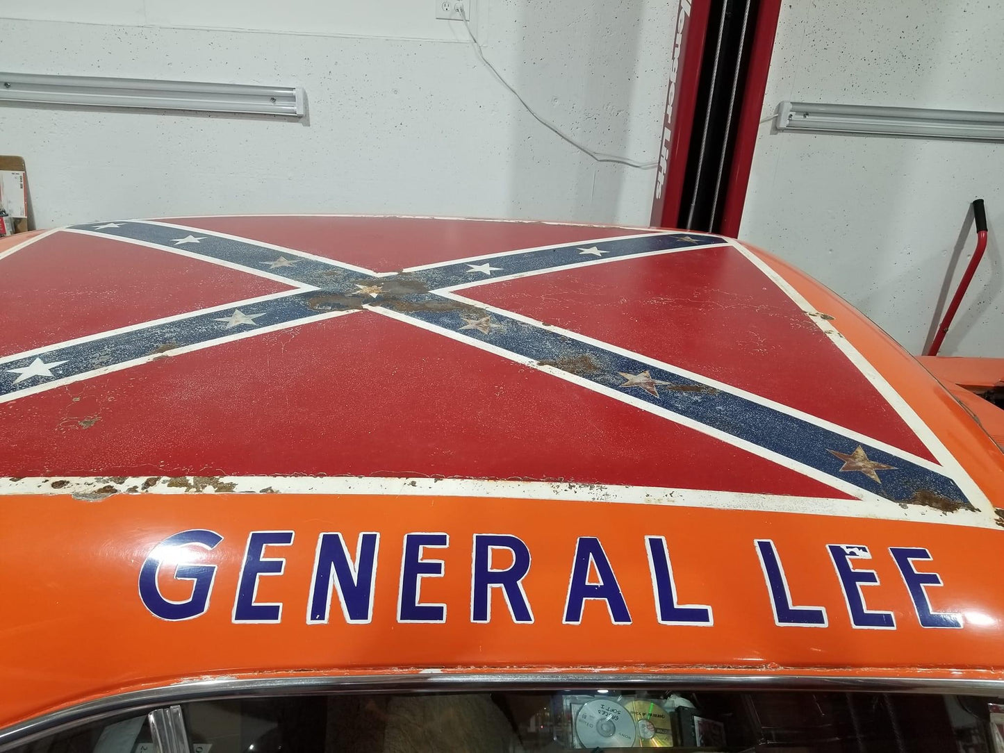 General Lee Rebel Flag Vinyl Sticker 5.5x4in