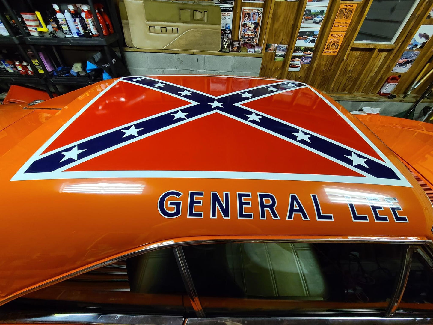 General Lee Rebel Flag Vinyl Sticker 5.5x4in