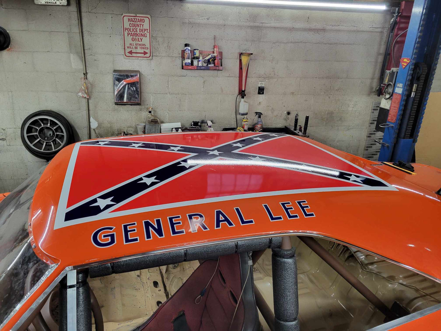 General Lee Rebel Flag Vinyl Sticker 5.5x4in