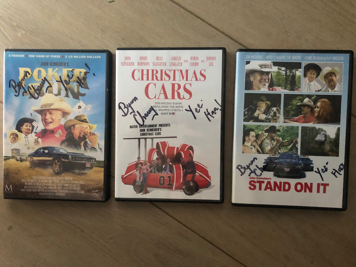 BYRON CHERRY COY DUKE AUTOGRAPHED DVD 3 PACK RARE 1 of 1!!!
