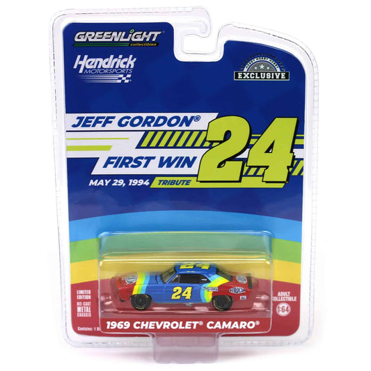 1:64 1969 雪佛兰科迈罗 - Jeff Gordon / Hendrick Motorsports 首次胜利致敬 - 1994 年 5 月 29 日 - 北卡罗来纳州夏洛特(爱好独家)预购 2024 年 3 月