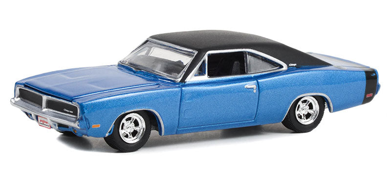 1:64 Barrett-Jackson 'Scottsdale Edition' 系列 11 - 1969 道奇 Charger - B5 蓝色,带黑色乙烯基车顶实心包