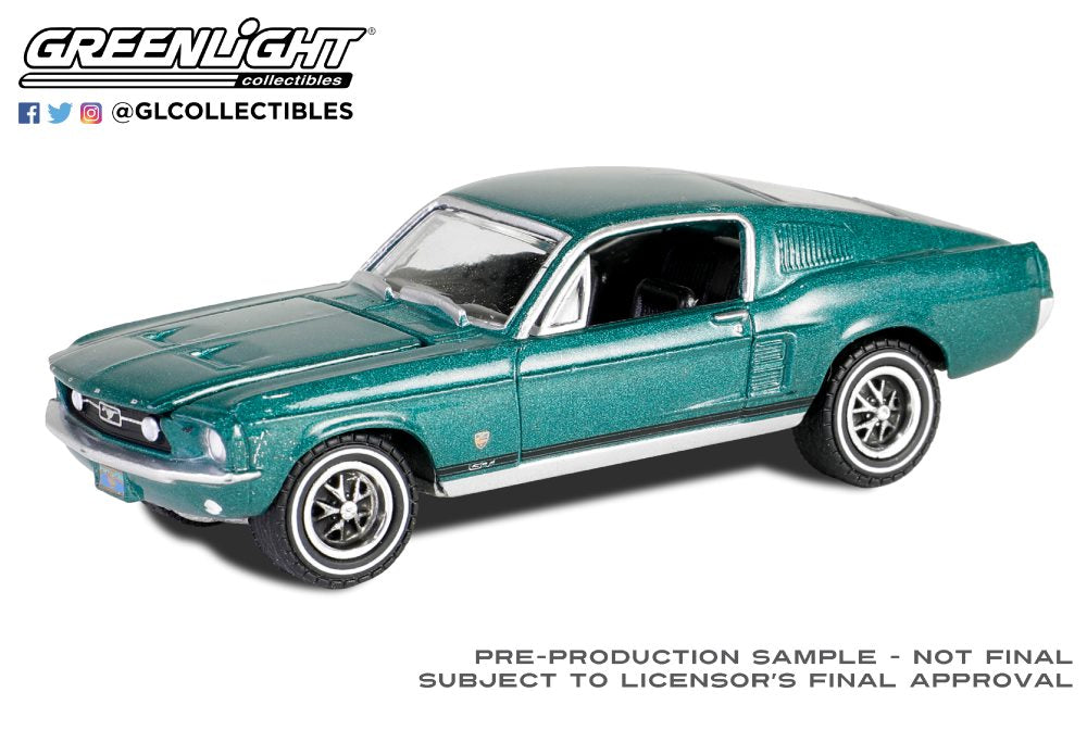 1:64 1967 Ford Mustang GT Fastback High Country Special – Timberline Green (exclusief Hobby) Voorbestelling maart 2024