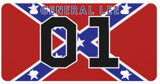 REBEL FLAG GENERAL LEE 01 LICENSE PLATE