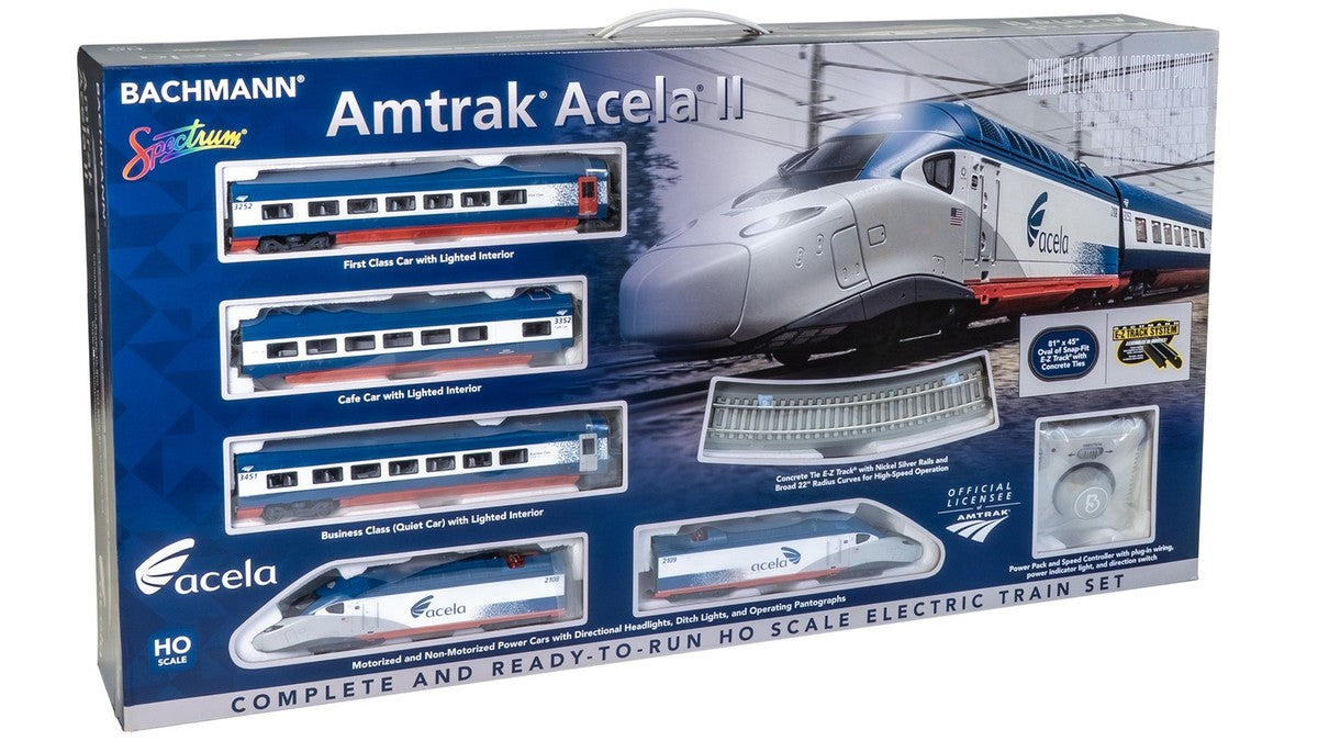 BACHMANN 01206 HO SPECTRUM AMTRAK ACELA II STARTER TRAIN SET