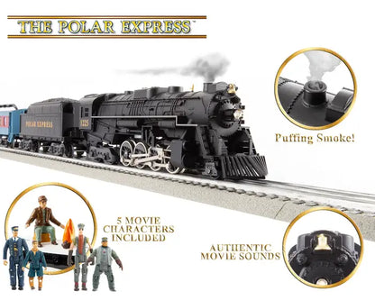 LIONEL 2123130 O THE POLAR EXPRESS LIONCHIEF SET W/ BLUETOOTH 5.0 AND DISAPPEARING HOBO CAR