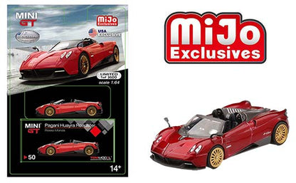 1:64 Mini GT Pagani Huayra Roadster (Red) (USA Exclusive) – MiJo Exclusives