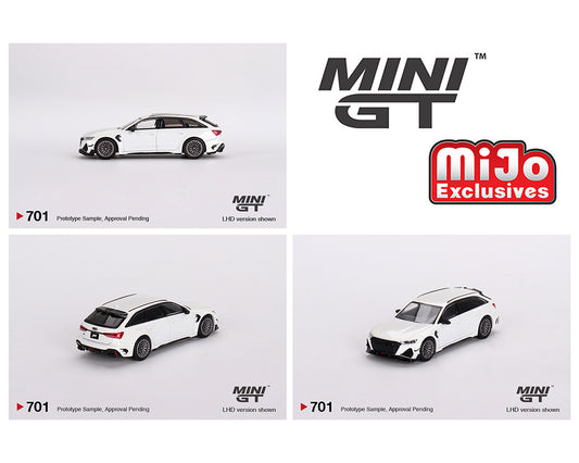 1:64 Mini GT Audi ABT RS6-R Glacier – White Metallic – MiJo Exclusives