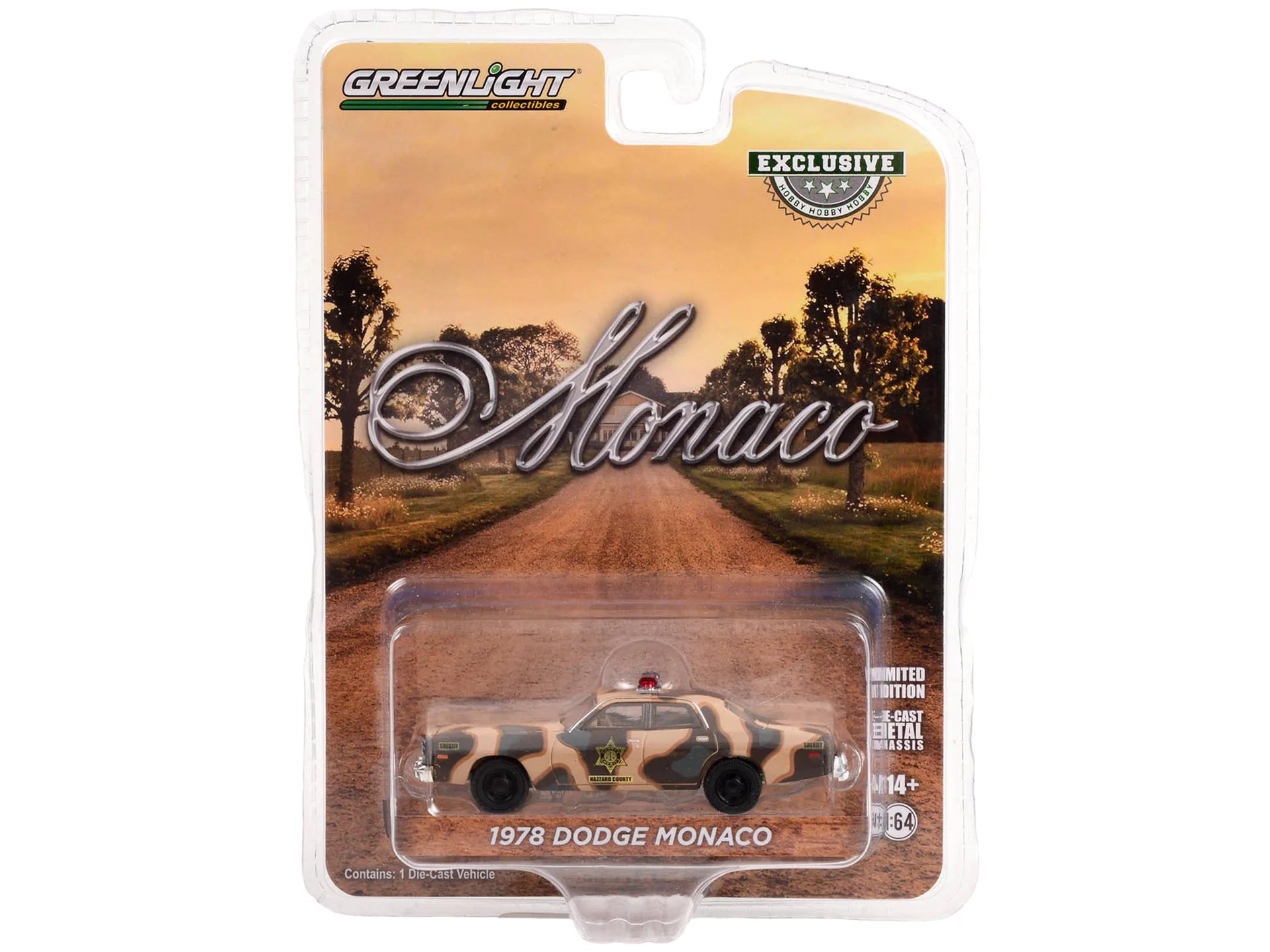 1:64 CAMOUFLAGE 1978 DODGE MONACO HAZZARD COUNTY SHERIFF