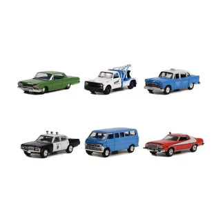 Greenlight The Hobby Shop Series 12 Diecast Car Set - Box of 6 assorted  1/64 Scale Diecast Model Cars